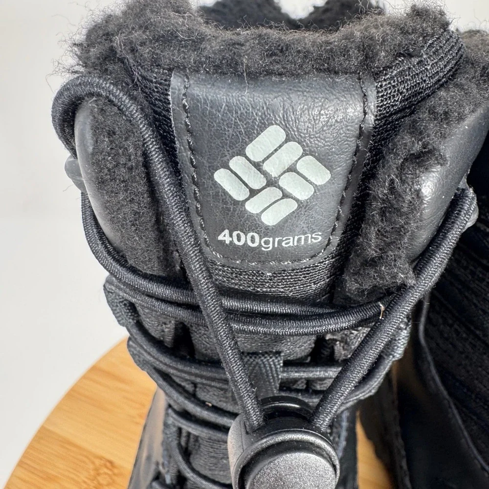 Columbia Kids Bugaboot Plus IV Omni-Heat Waterproof Winter Boots Black Kids Sz 4